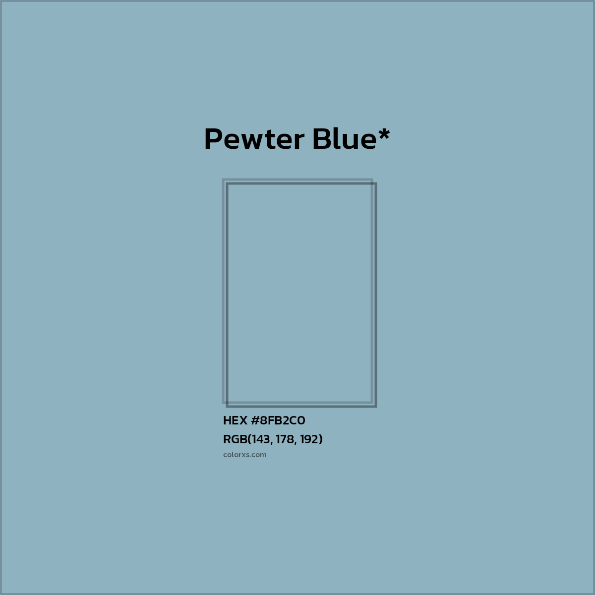 HEX #8FB2C0 Color Name, Color Code, Palettes, Similar Paints, Images