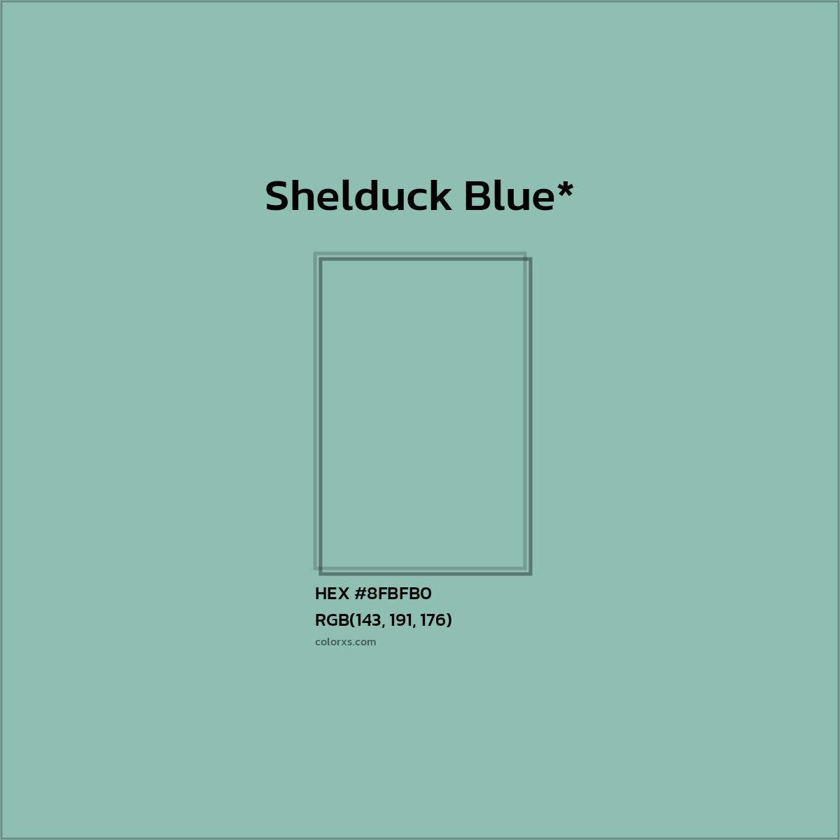 #8FBFB0 hex color. RGB, RYB, CMYK, HSL, HSV codes and color conversions. Matching color names, palettes, paints.