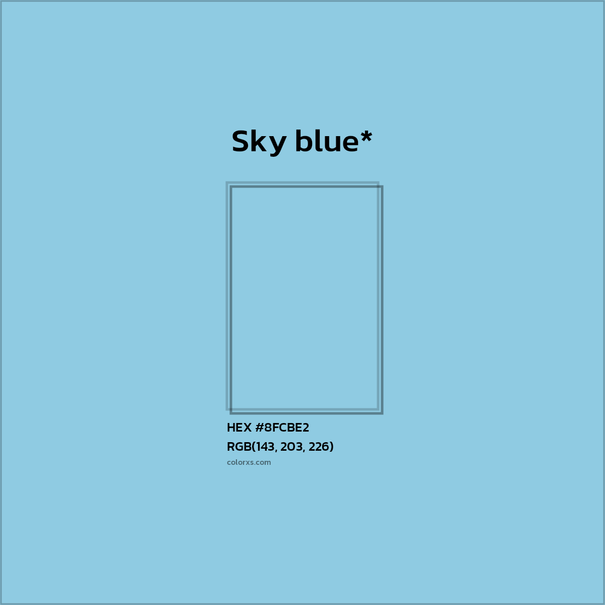 HEX #8FCBE2 Color Name, Color Code, Palettes, Similar Paints, Images
