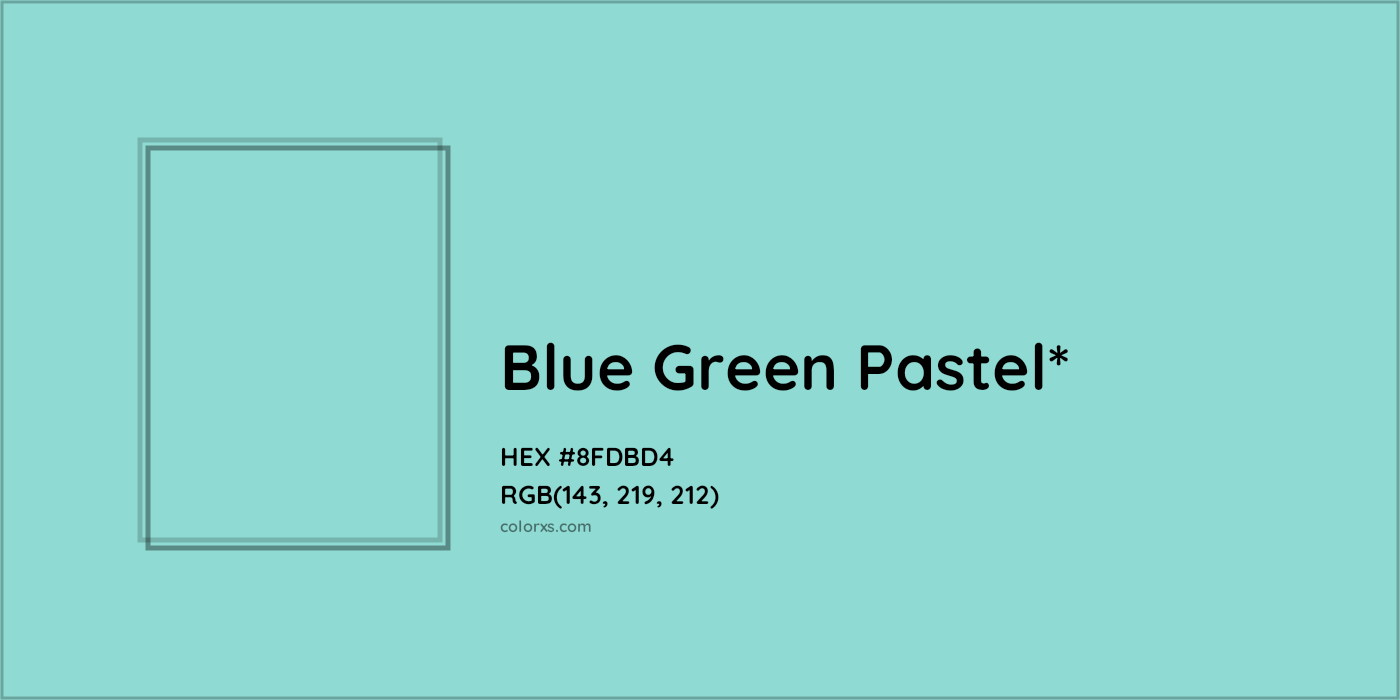 HEX #8FDBD4 Color Name, Color Code, Palettes, Similar Paints, Images