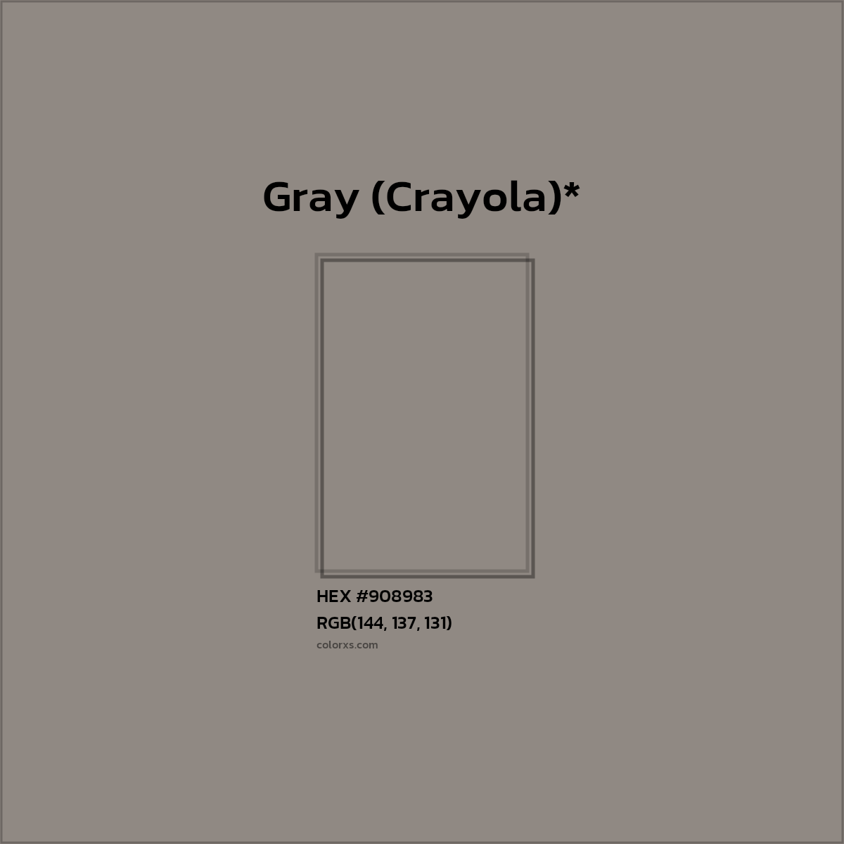 HEX #908983 Color Name, Color Code, Palettes, Similar Paints, Images