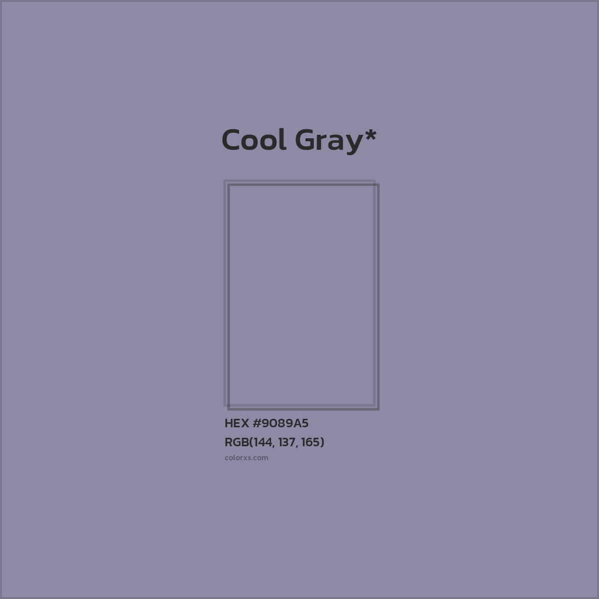 HEX #9089A5 Color Name, Color Code, Palettes, Similar Paints, Images