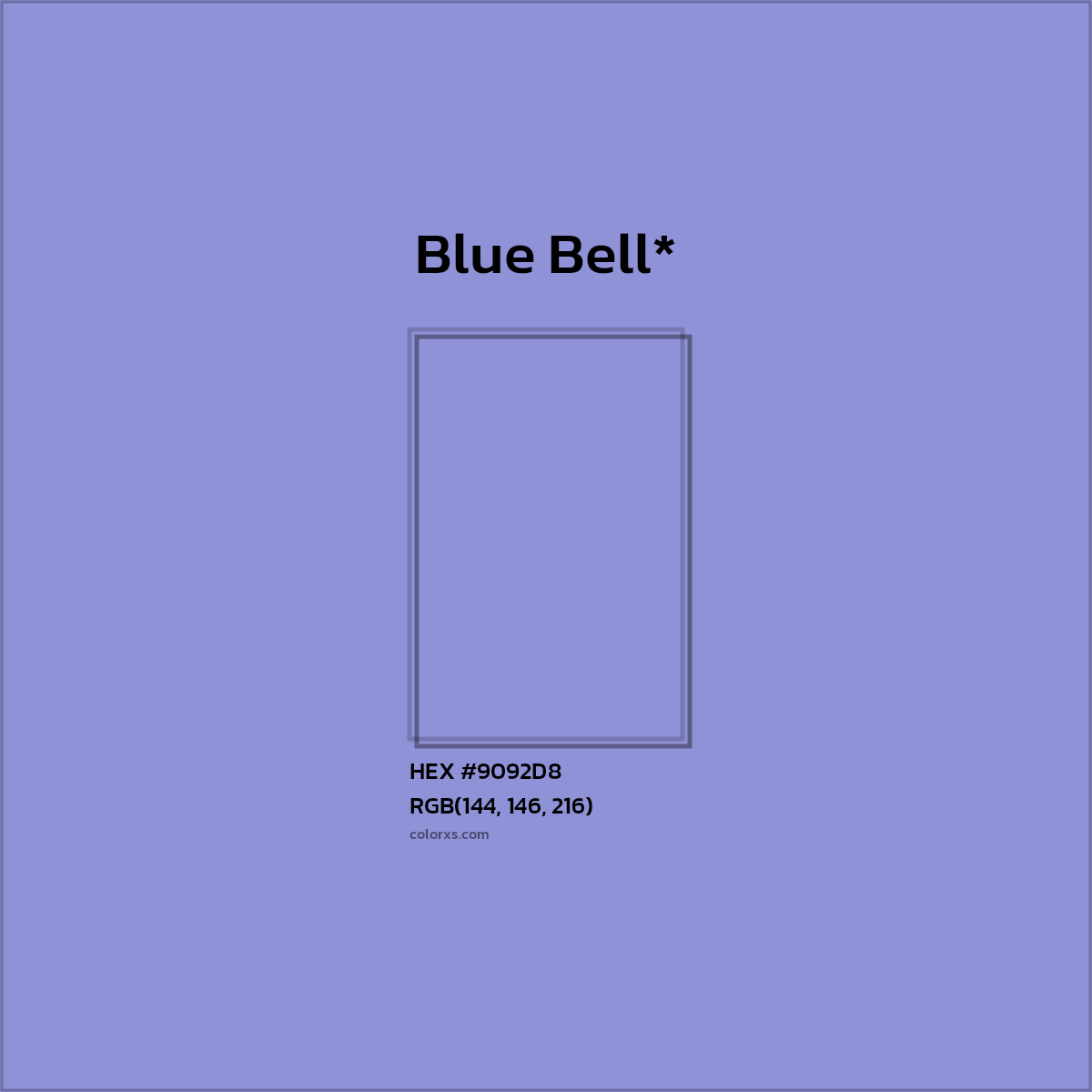 HEX #9092D8 Color Name, Color Code, Palettes, Similar Paints, Images