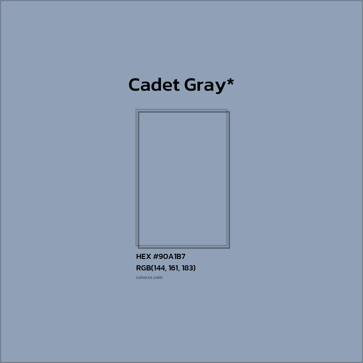HEX #90A1B7 Color Name, Color Code, Palettes, Similar Paints, Images