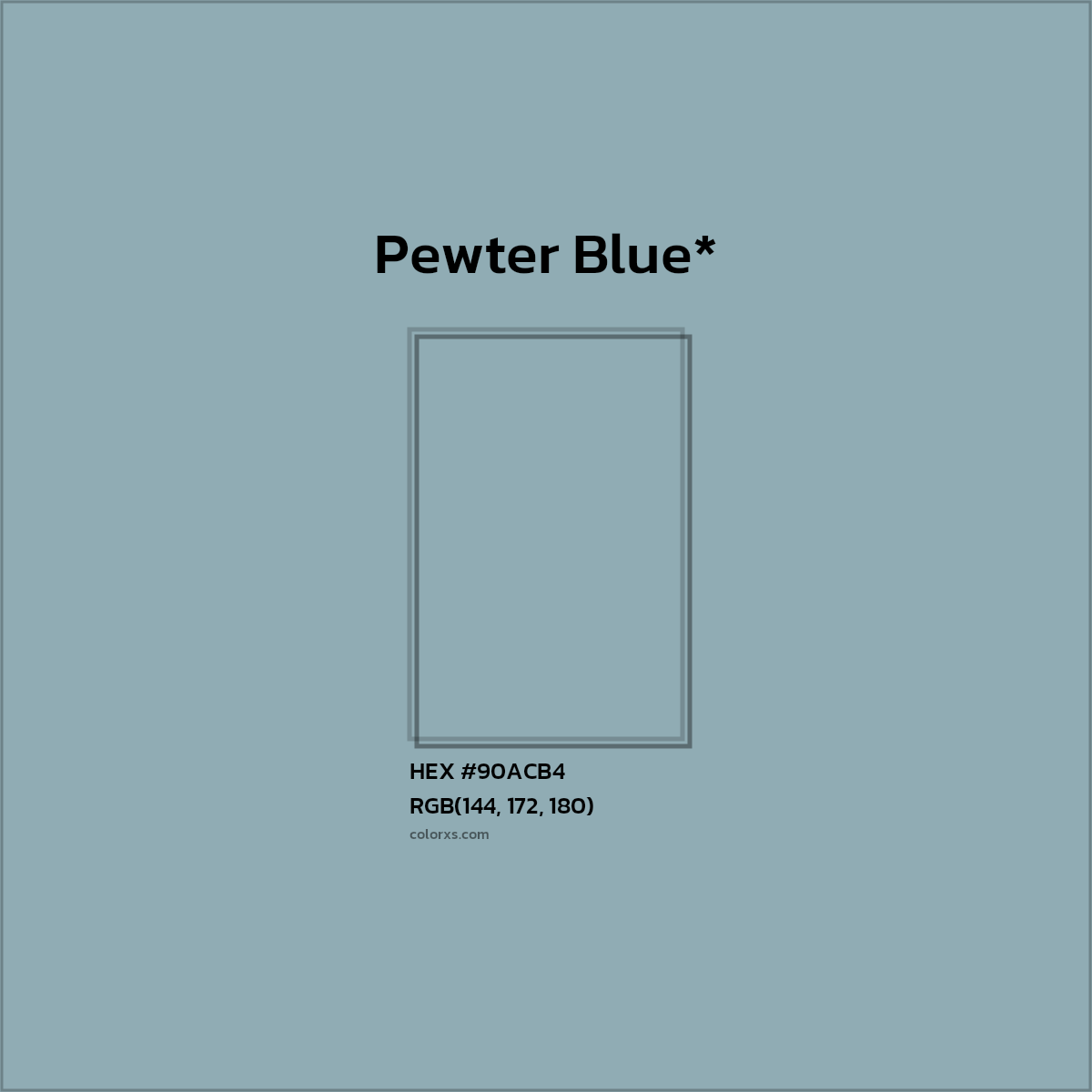 HEX #90ACB4 Color Name, Color Code, Palettes, Similar Paints, Images