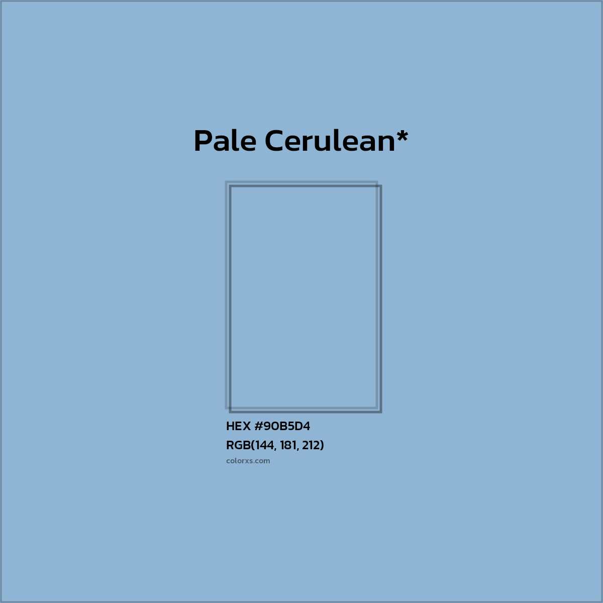 HEX #90B5D4 Color Name, Color Code, Palettes, Similar Paints, Images