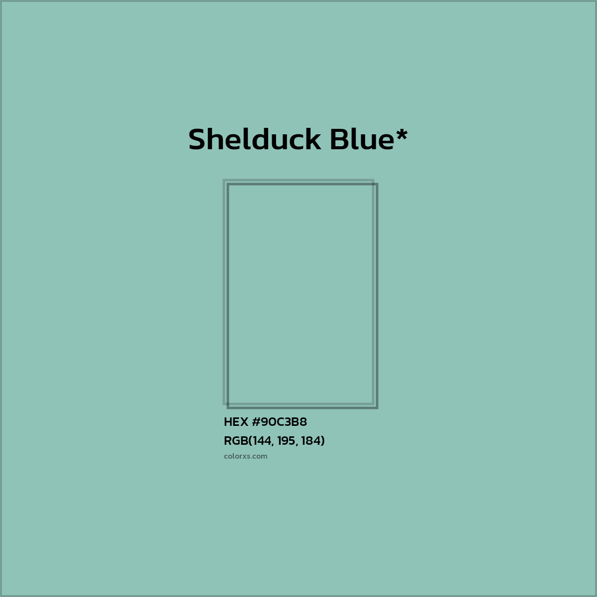 HEX #90C3B8 Color Name, Color Code, Palettes, Similar Paints, Images