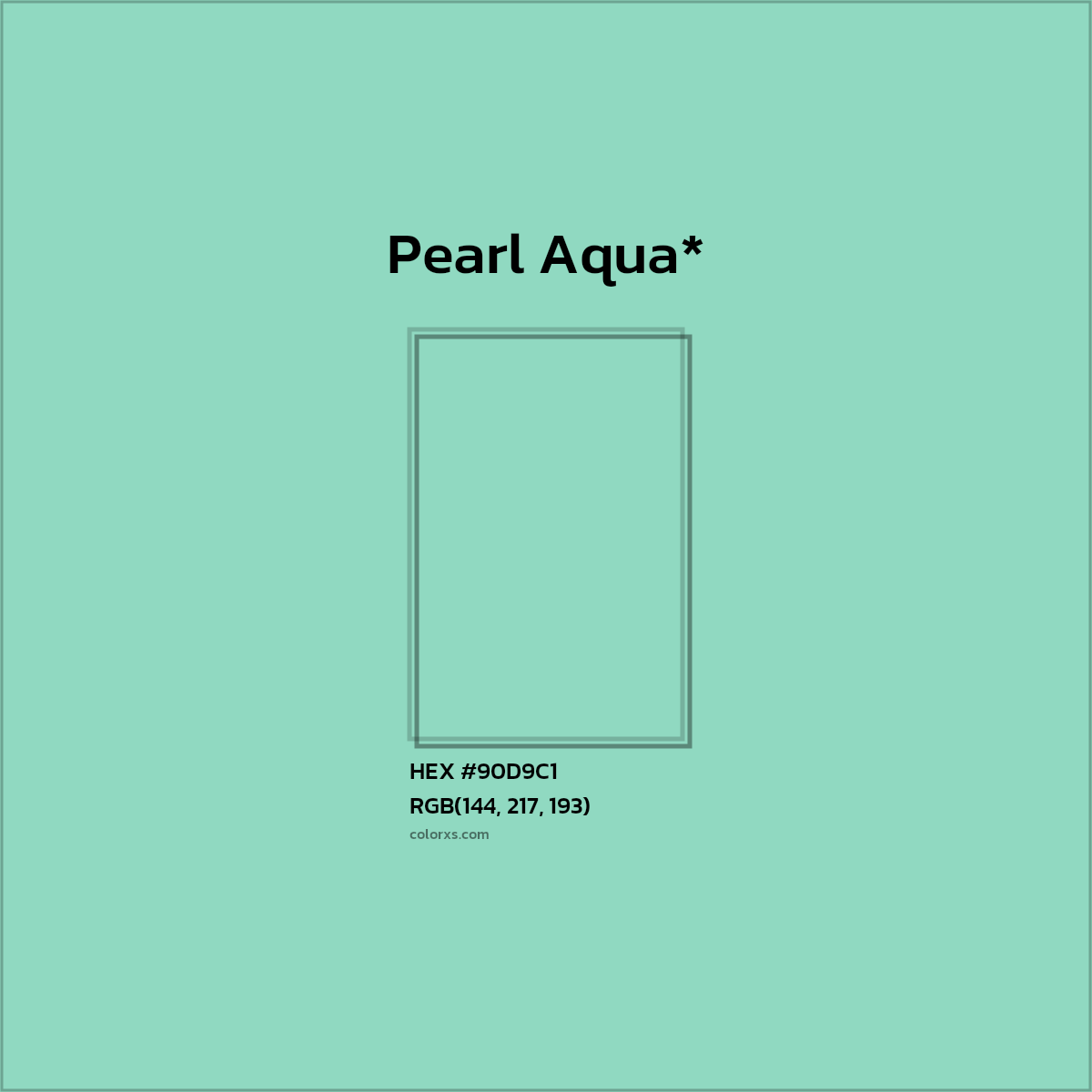 HEX #90D9C1 Color Name, Color Code, Palettes, Similar Paints, Images