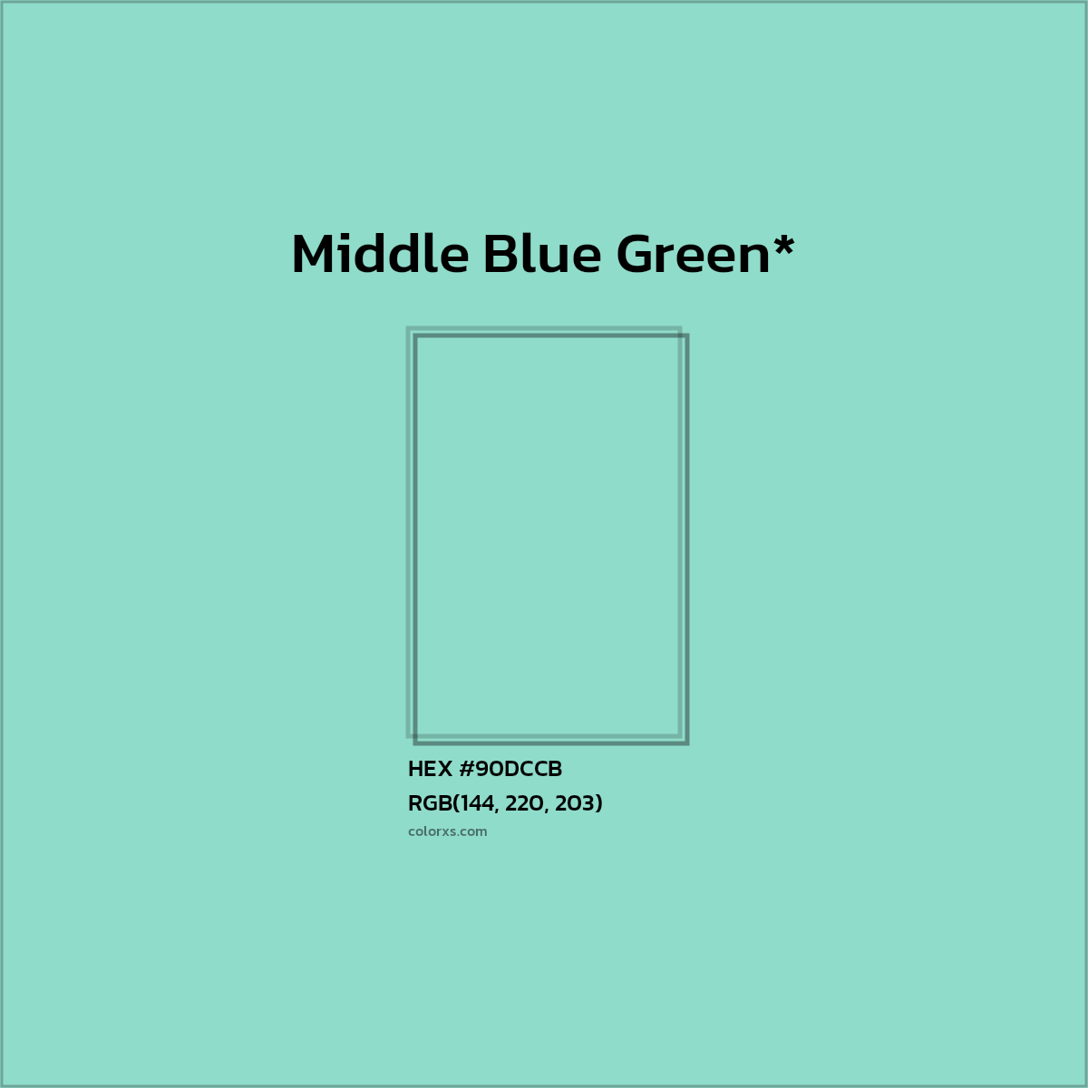 HEX #90DCCB Color Name, Color Code, Palettes, Similar Paints, Images