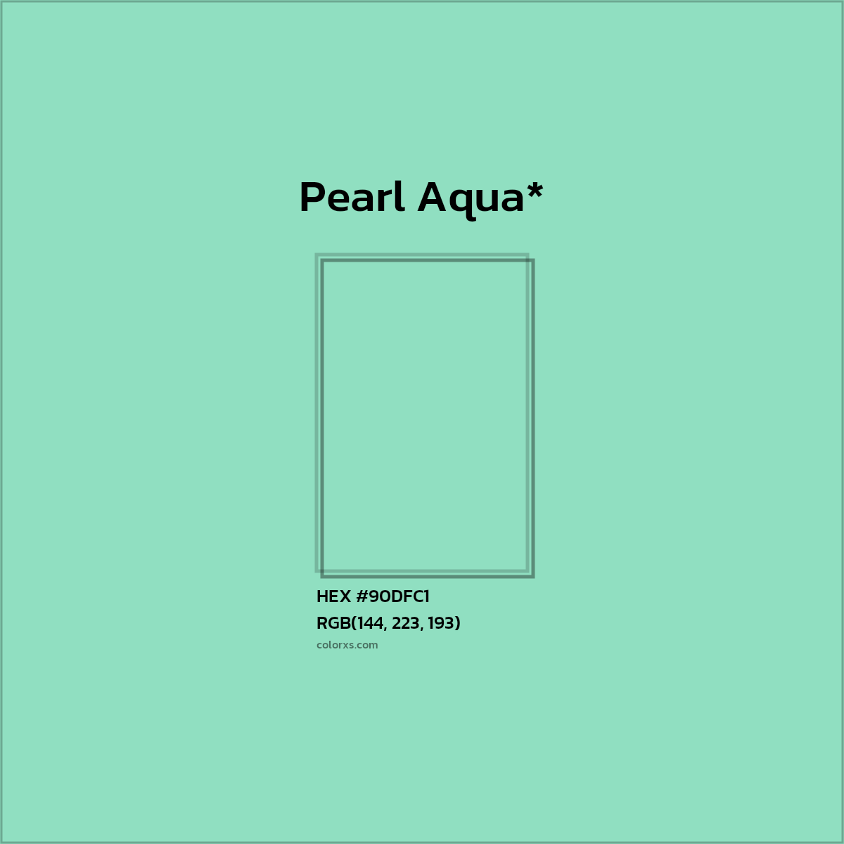 HEX #90DFC1 Color Name, Color Code, Palettes, Similar Paints, Images