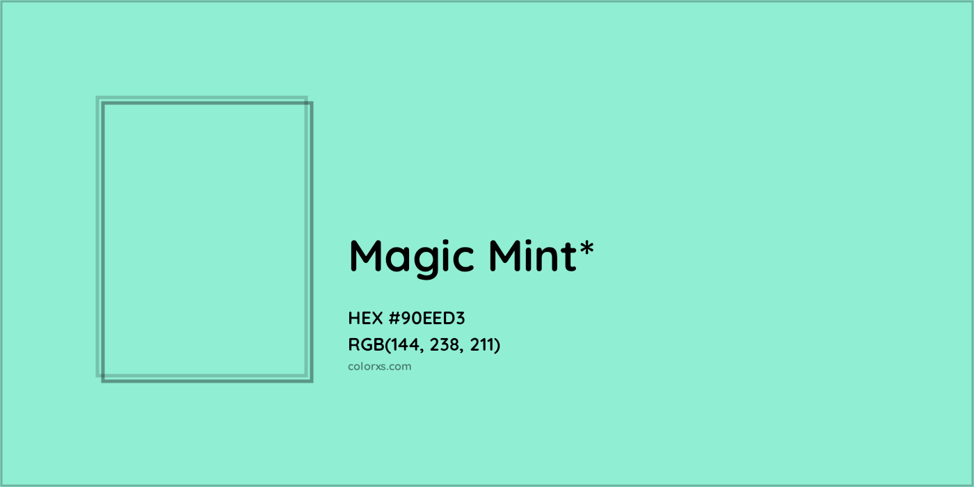 HEX #90EED3 Color Name, Color Code, Palettes, Similar Paints, Images