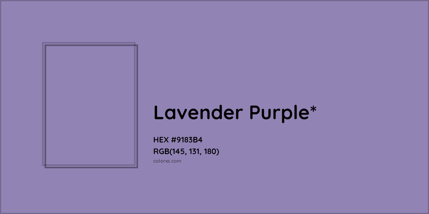 HEX #9183B4 Color Name, Color Code, Palettes, Similar Paints, Images