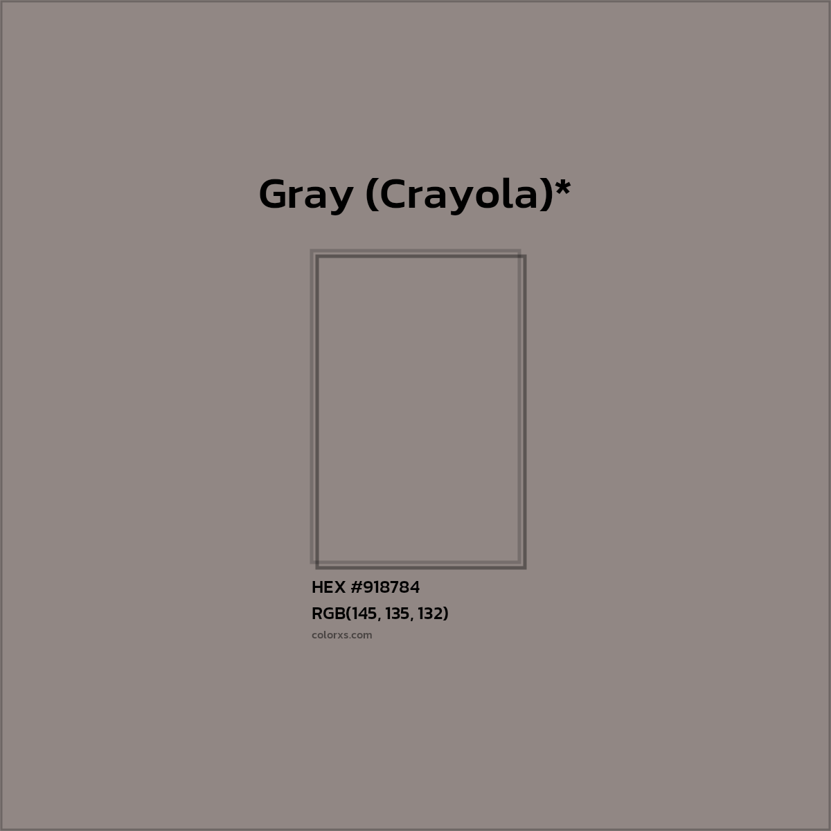 HEX #918784 Color Name, Color Code, Palettes, Similar Paints, Images