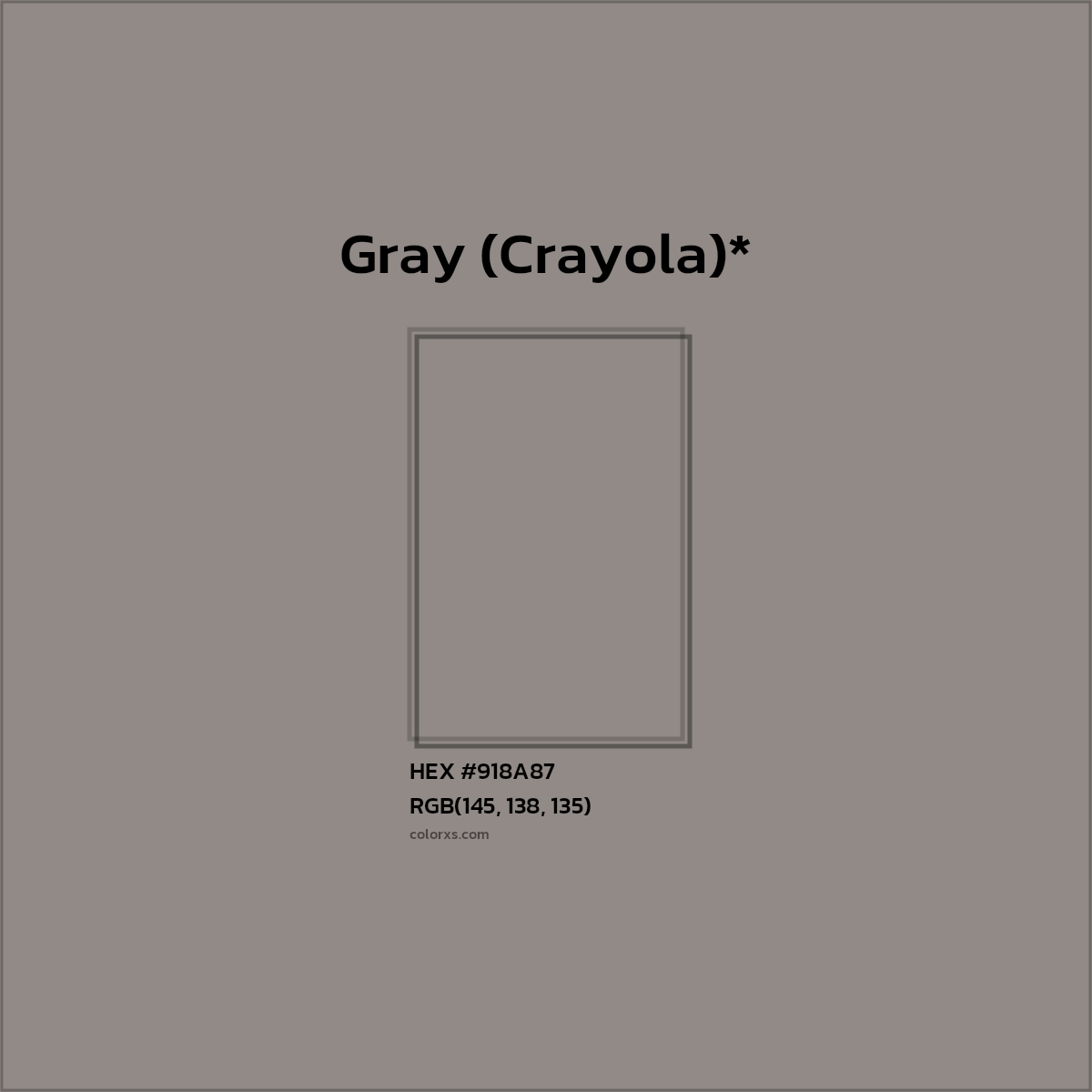 HEX #918A87 Color Name, Color Code, Palettes, Similar Paints, Images