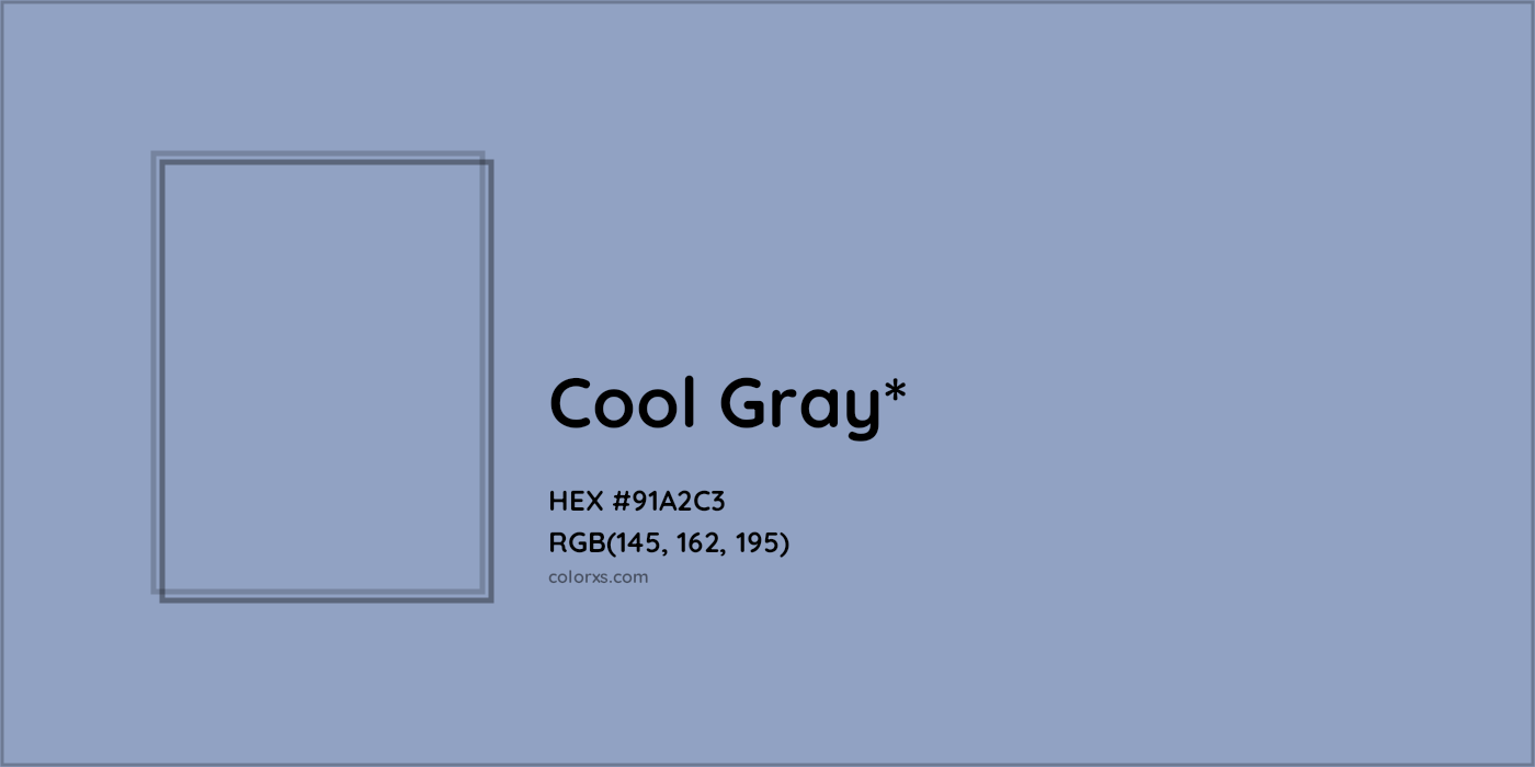 HEX #91A2C3 Color Name, Color Code, Palettes, Similar Paints, Images