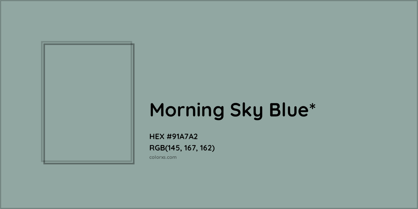 HEX #91A7A2 Color Name, Color Code, Palettes, Similar Paints, Images