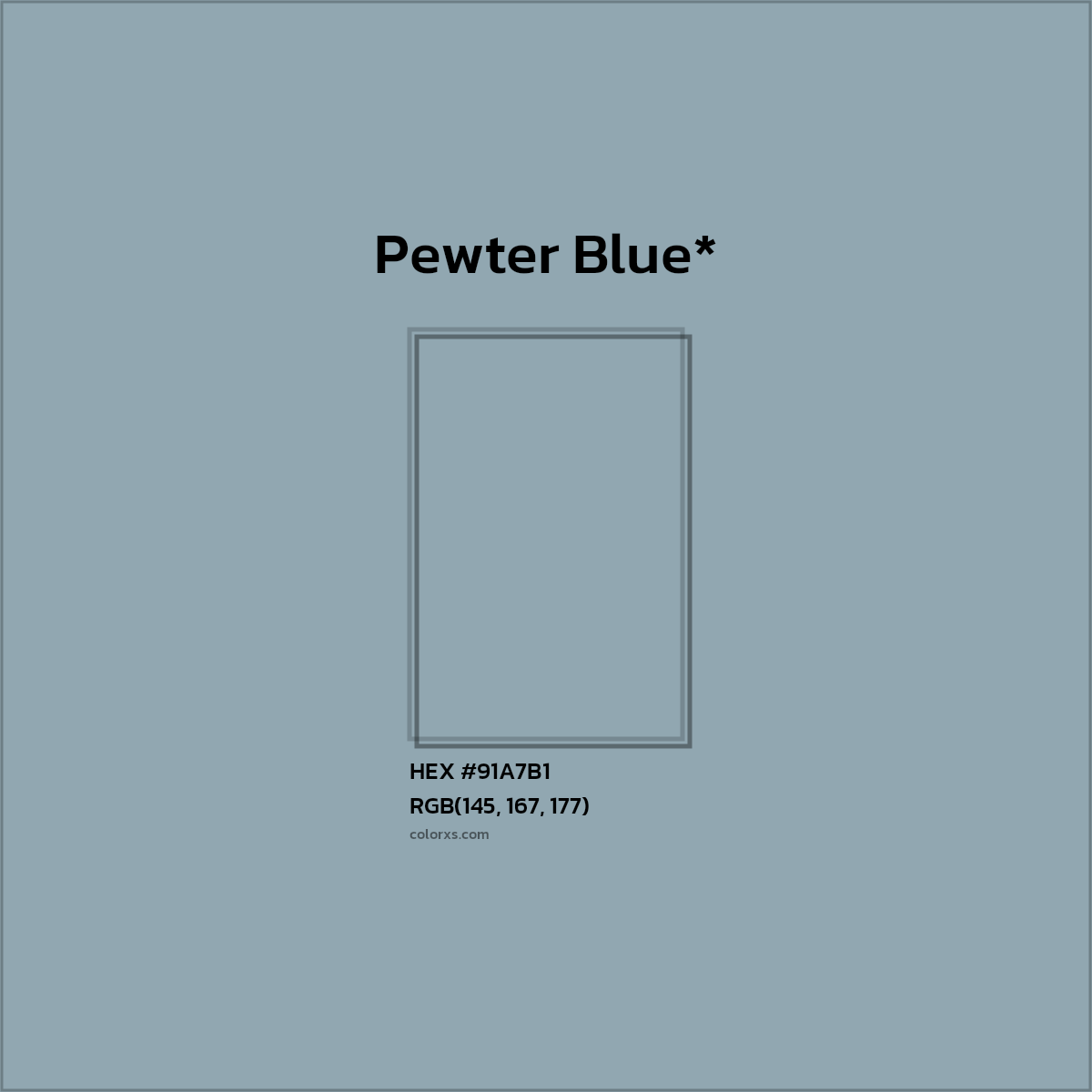 HEX #91A7B1 Color Name, Color Code, Palettes, Similar Paints, Images