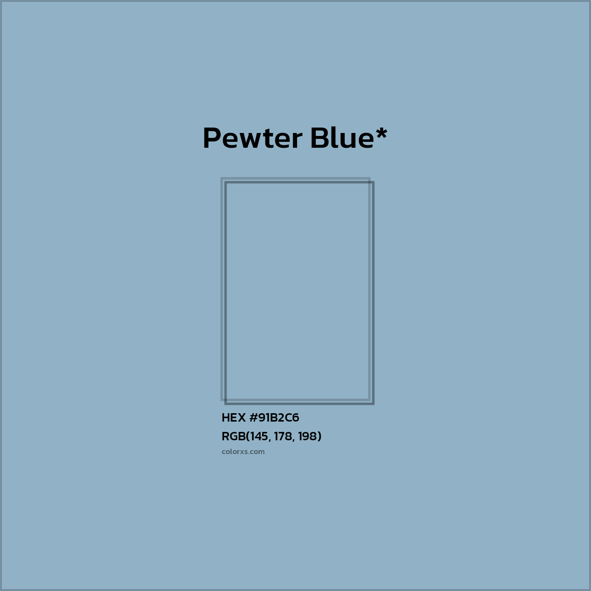 HEX #91B2C6 Color Name, Color Code, Palettes, Similar Paints, Images