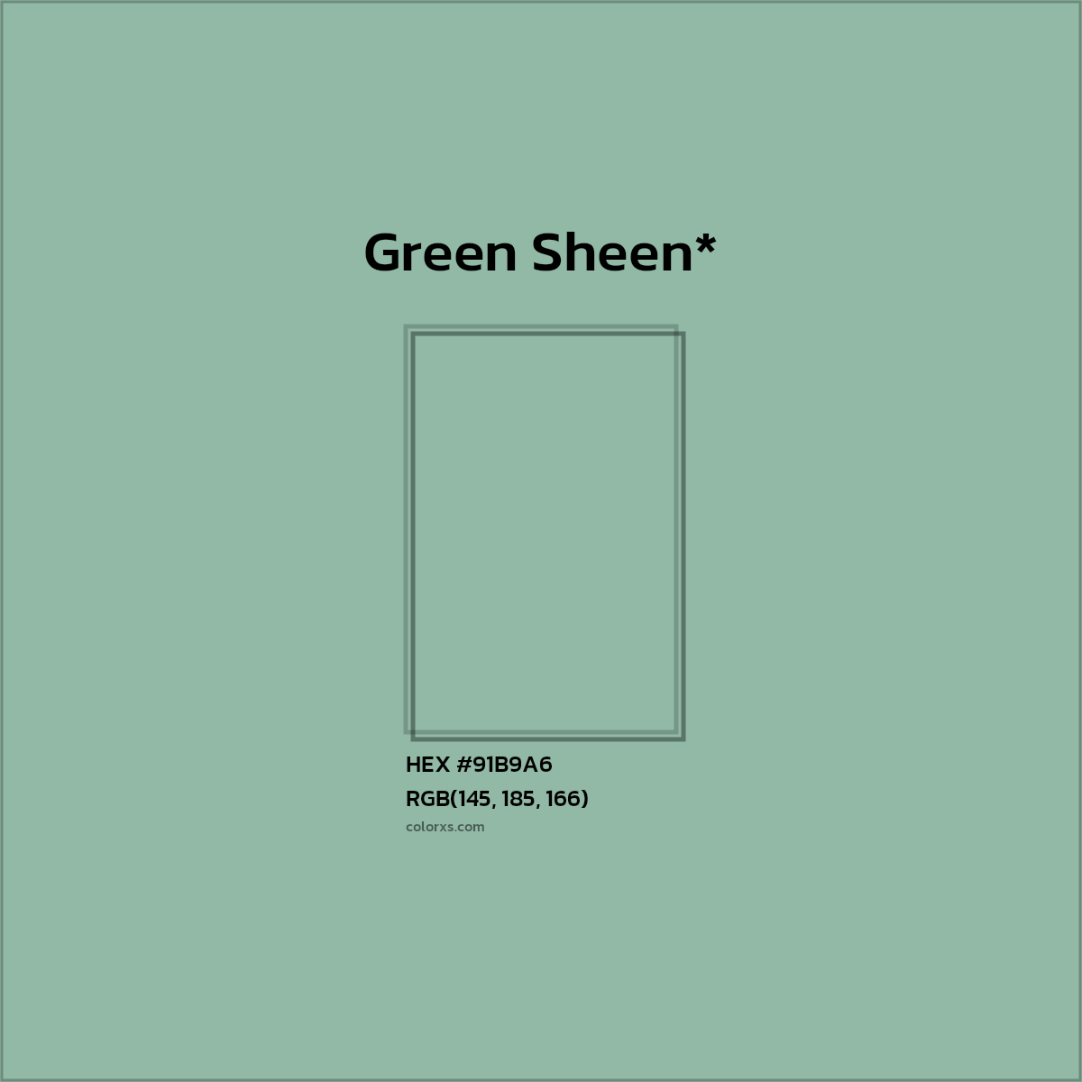 HEX #91B9A6 Color Name, Color Code, Palettes, Similar Paints, Images