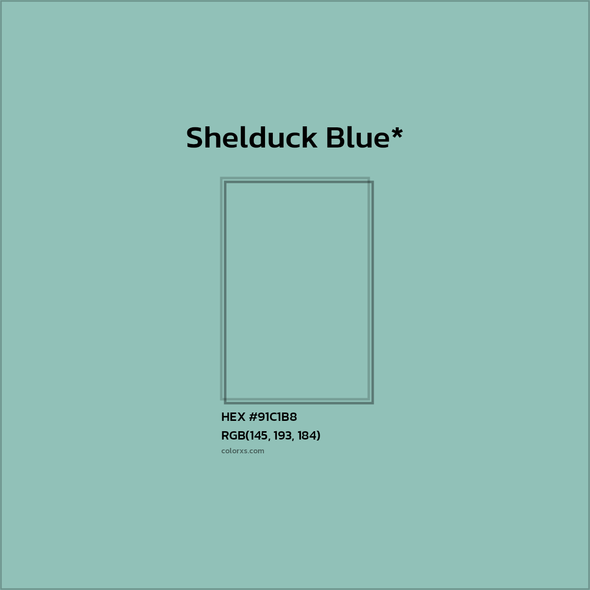 HEX #91C1B8 Color Name, Color Code, Palettes, Similar Paints, Images