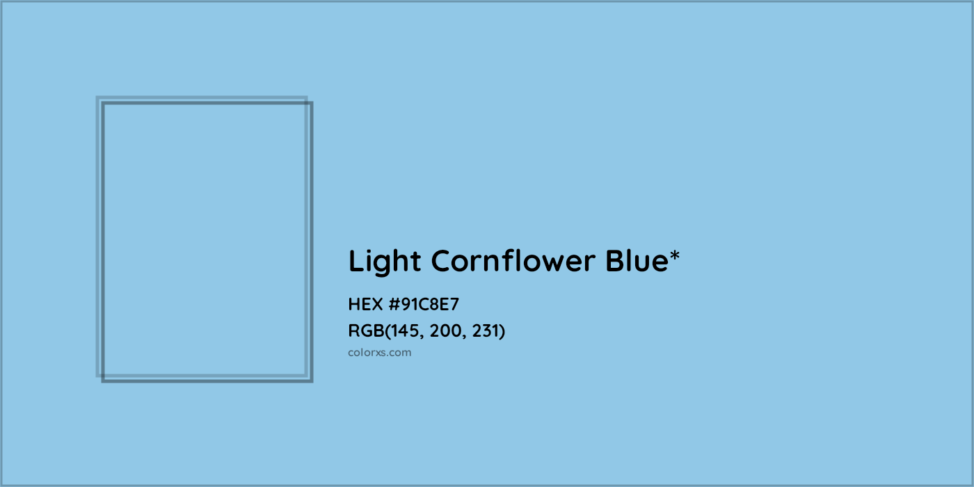HEX #91C8E7 Color Name, Color Code, Palettes, Similar Paints, Images