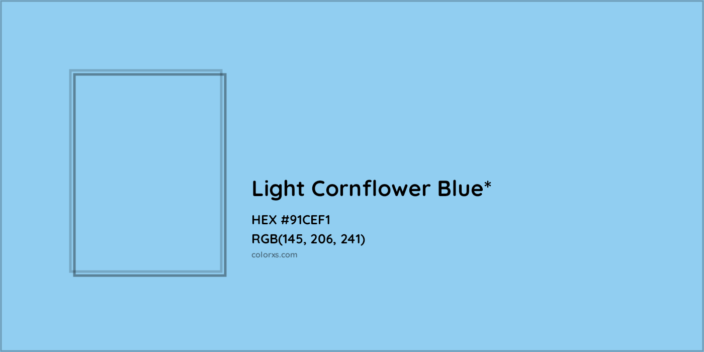 HEX #91CEF1 Color Name, Color Code, Palettes, Similar Paints, Images