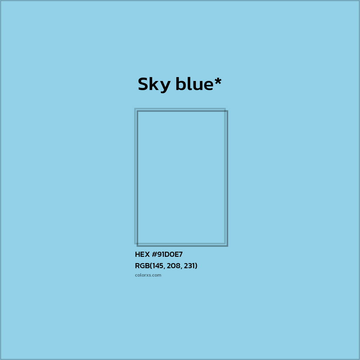 HEX #91D0E7 Color Name, Color Code, Palettes, Similar Paints, Images