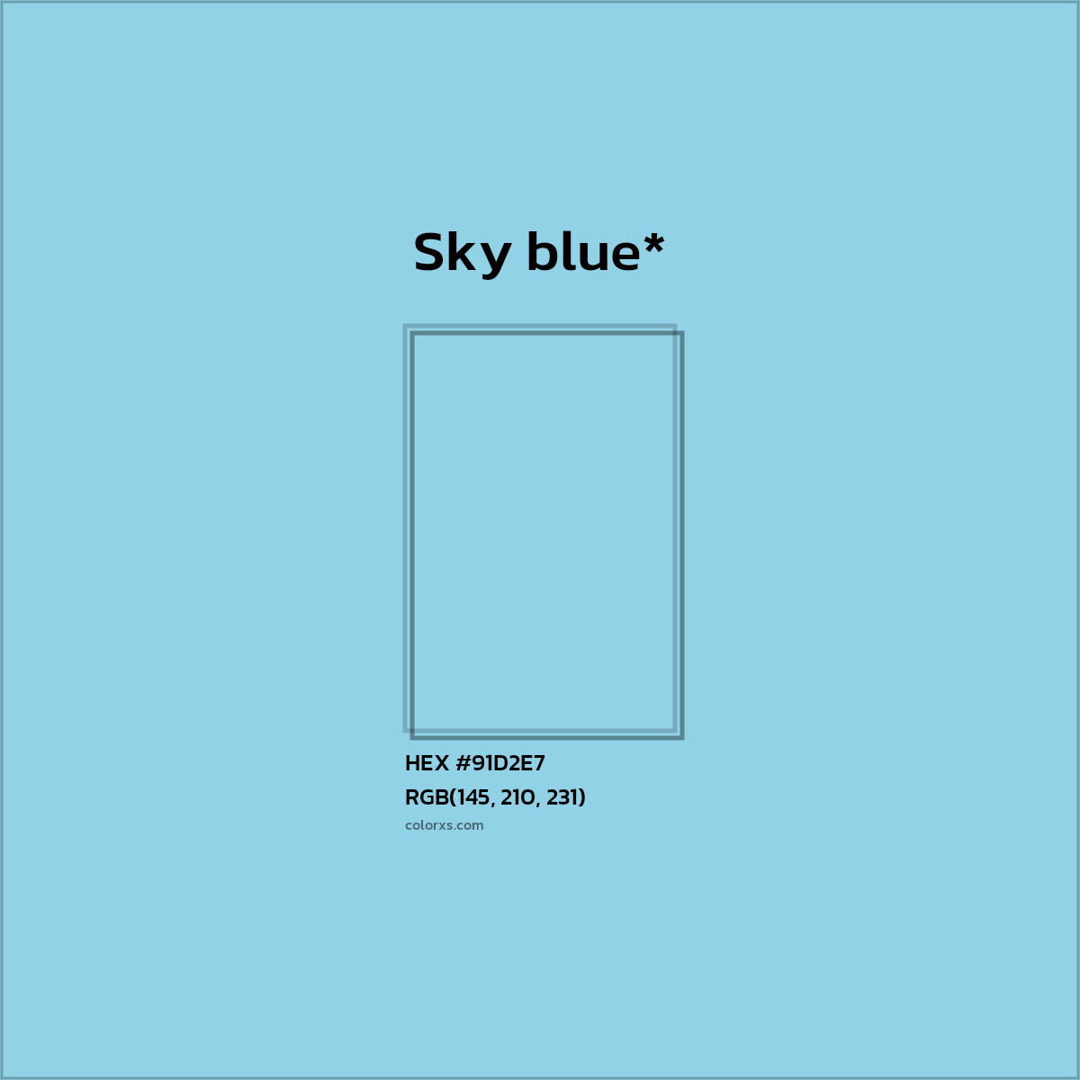 HEX #91D2E7 Color Name, Color Code, Palettes, Similar Paints, Images