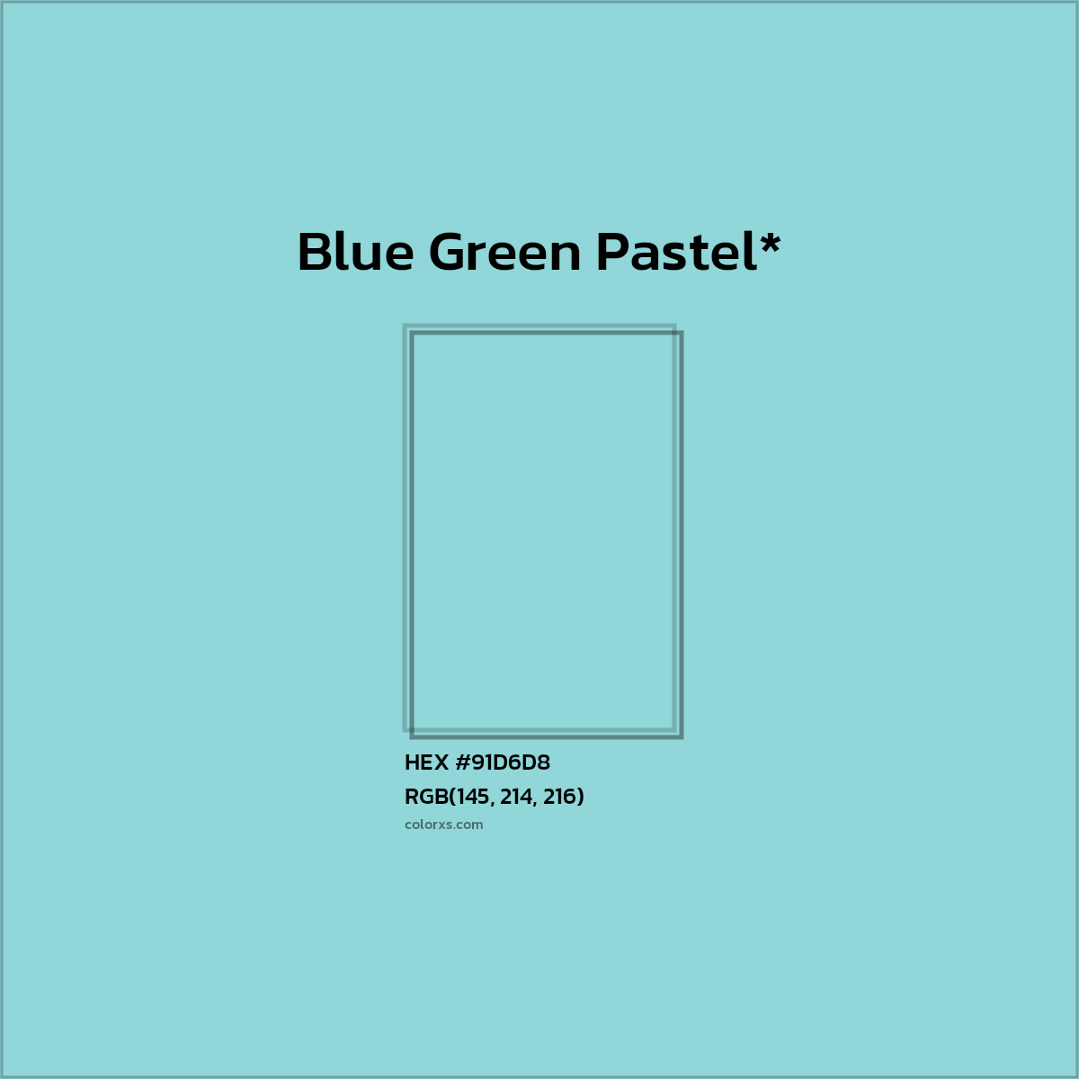 HEX #91D6D8 Color Name, Color Code, Palettes, Similar Paints, Images