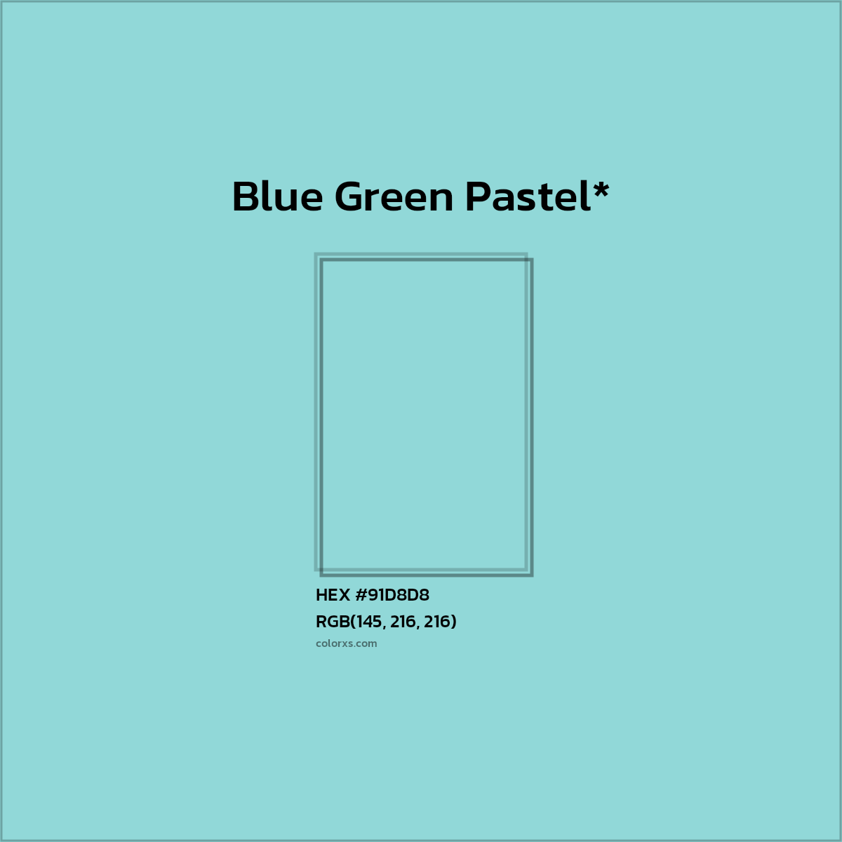 HEX #91D8D8 Color Name, Color Code, Palettes, Similar Paints, Images