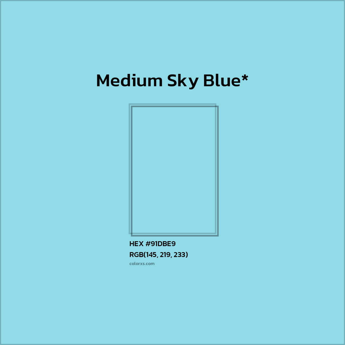 HEX #91DBE9 Color Name, Color Code, Palettes, Similar Paints, Images