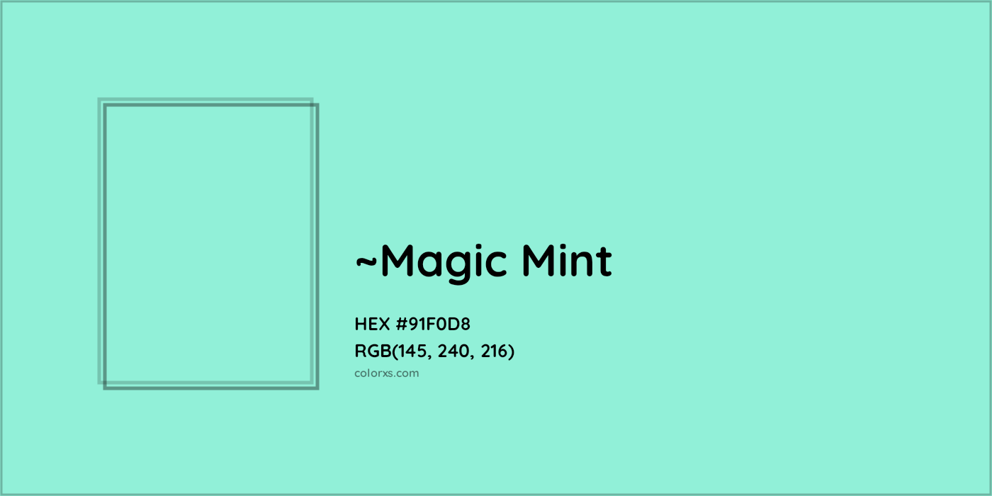 HEX #91F0D8 Color Name, Color Code, Palettes, Similar Paints, Images
