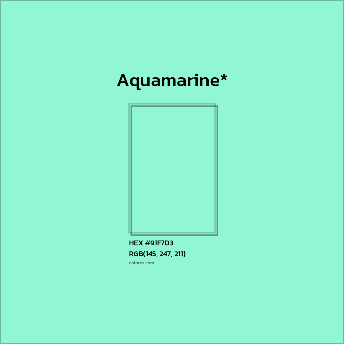 HEX #91F7D3 Color Name, Color Code, Palettes, Similar Paints, Images