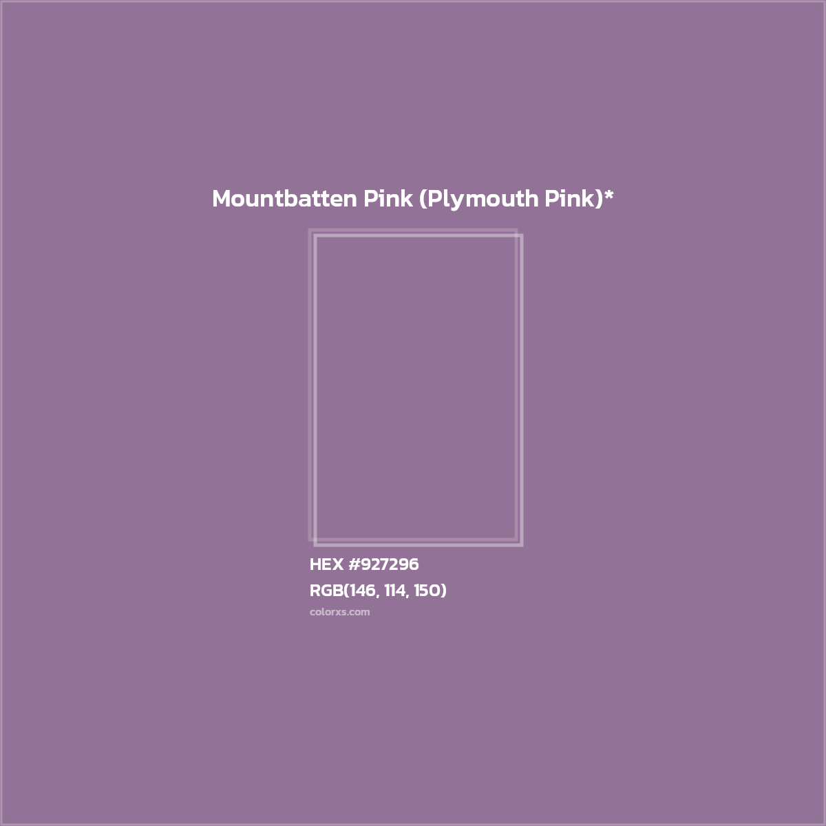 HEX #927296 Color Name, Color Code, Palettes, Similar Paints, Images