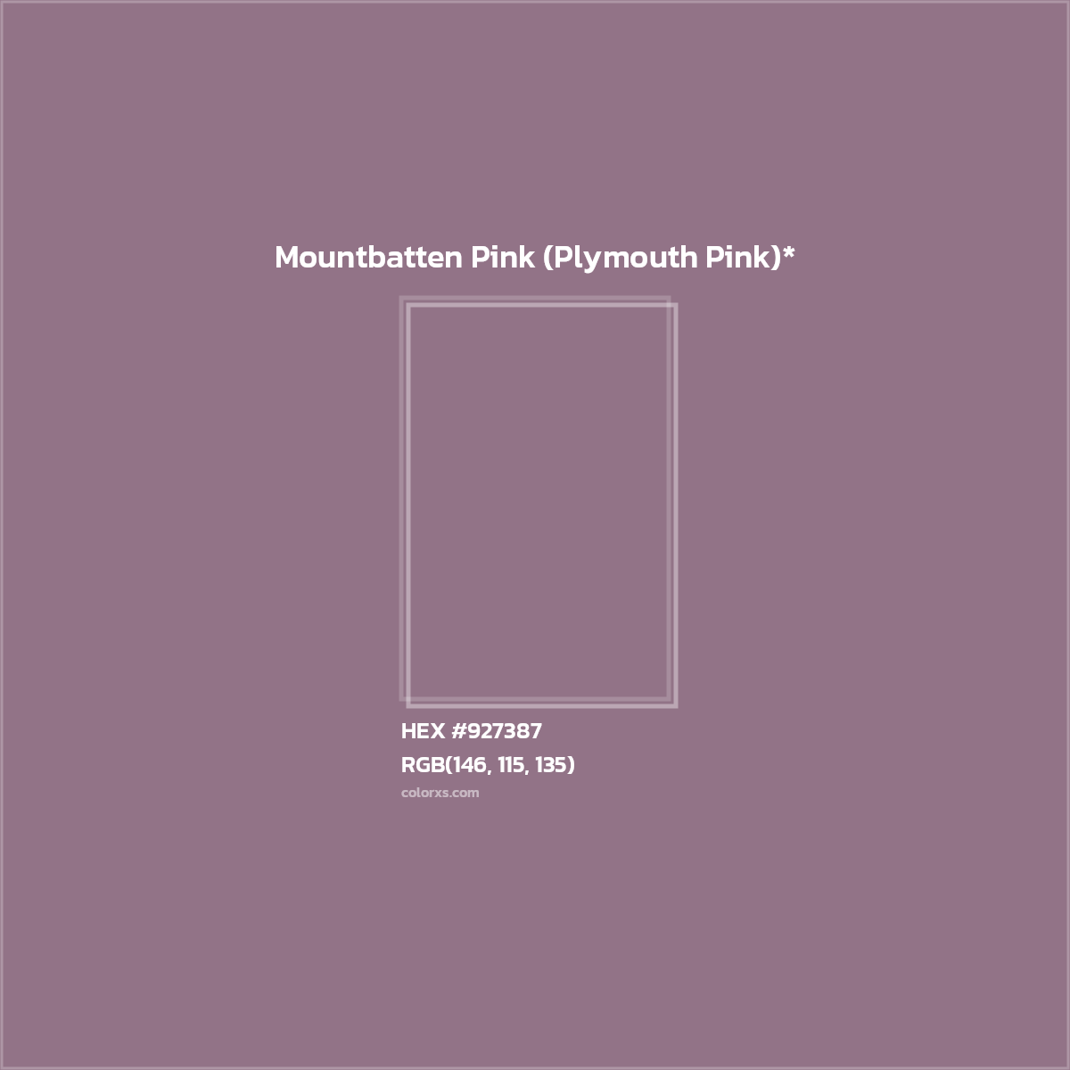 HEX #927387 Color Name, Color Code, Palettes, Similar Paints, Images