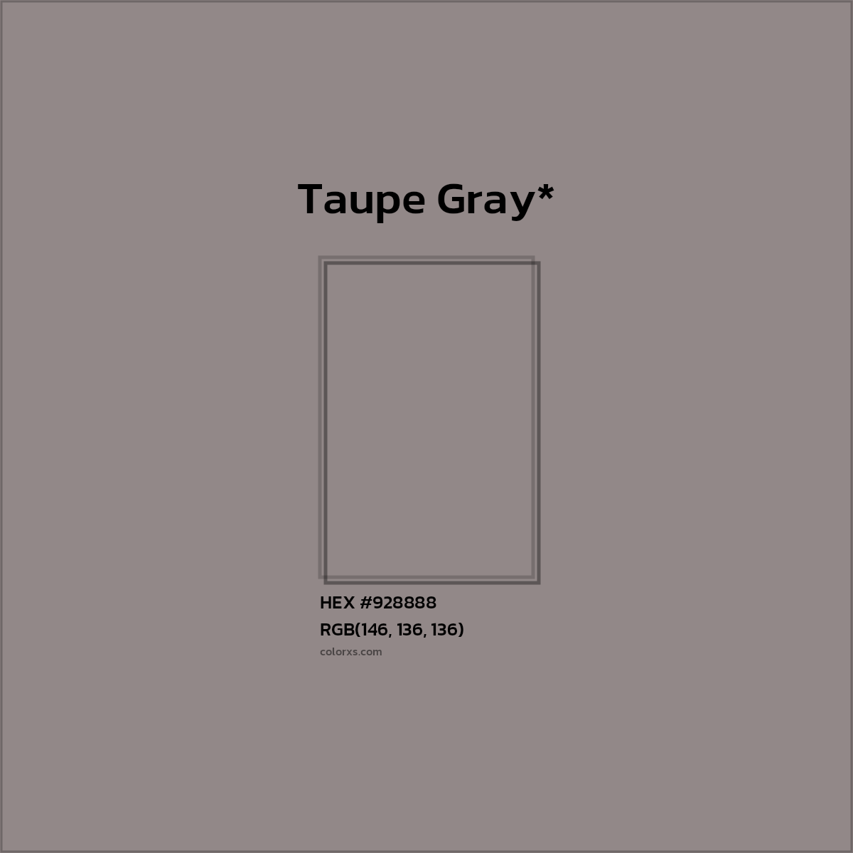 HEX #928888 Color Name, Color Code, Palettes, Similar Paints, Images