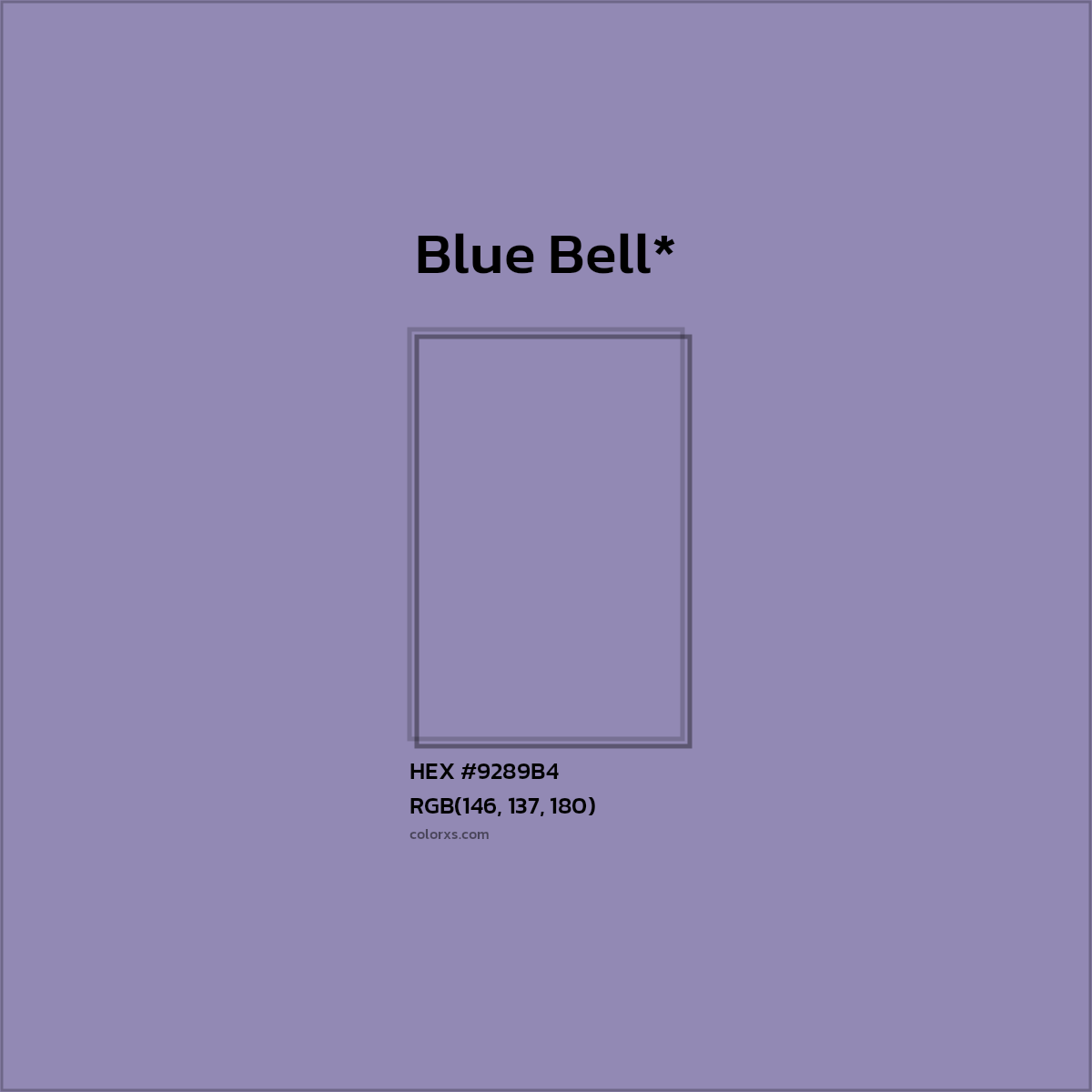 HEX #9289B4 Color Name, Color Code, Palettes, Similar Paints, Images