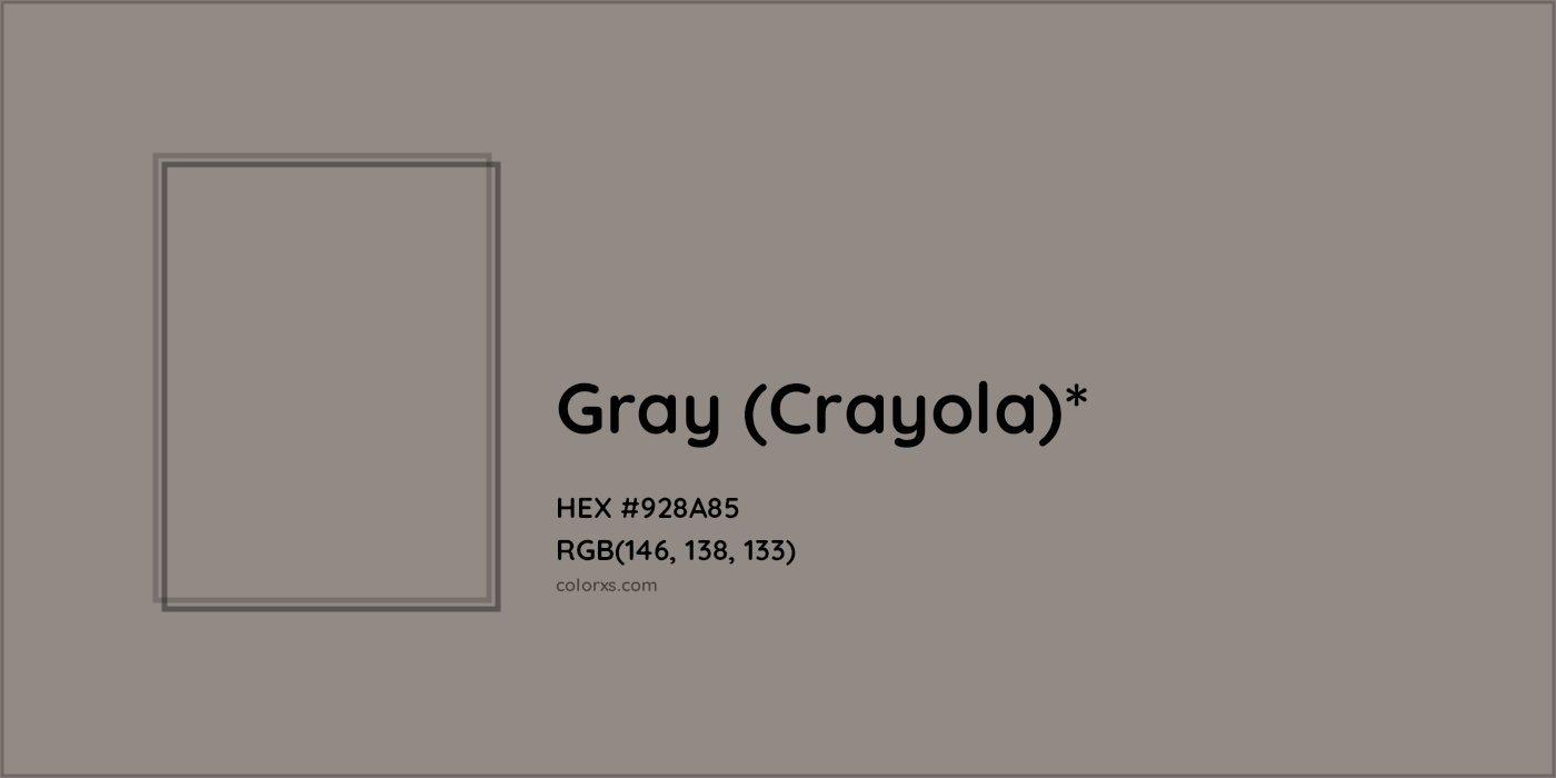 HEX #928A85 Color Name, Color Code, Palettes, Similar Paints, Images