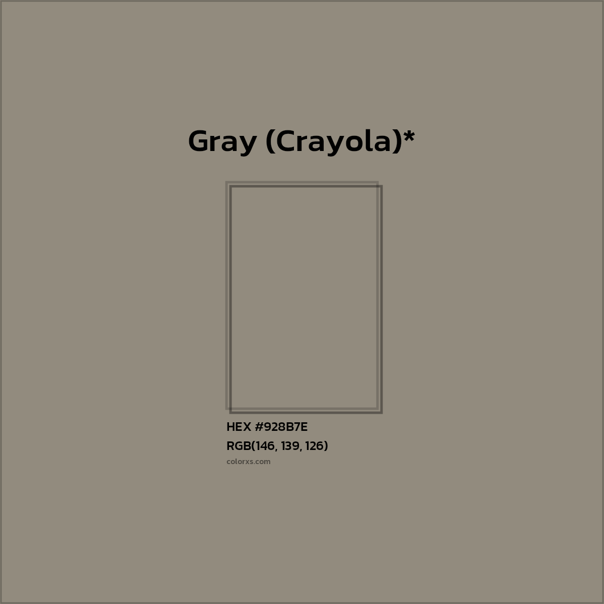 HEX #928B7E Color Name, Color Code, Palettes, Similar Paints, Images