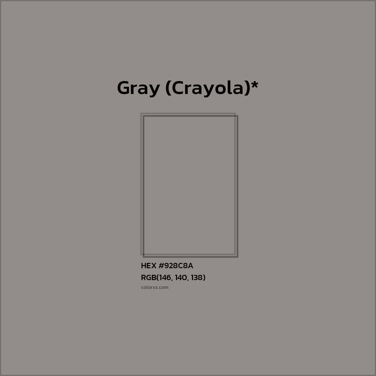 HEX #928C8A Color Name, Color Code, Palettes, Similar Paints, Images