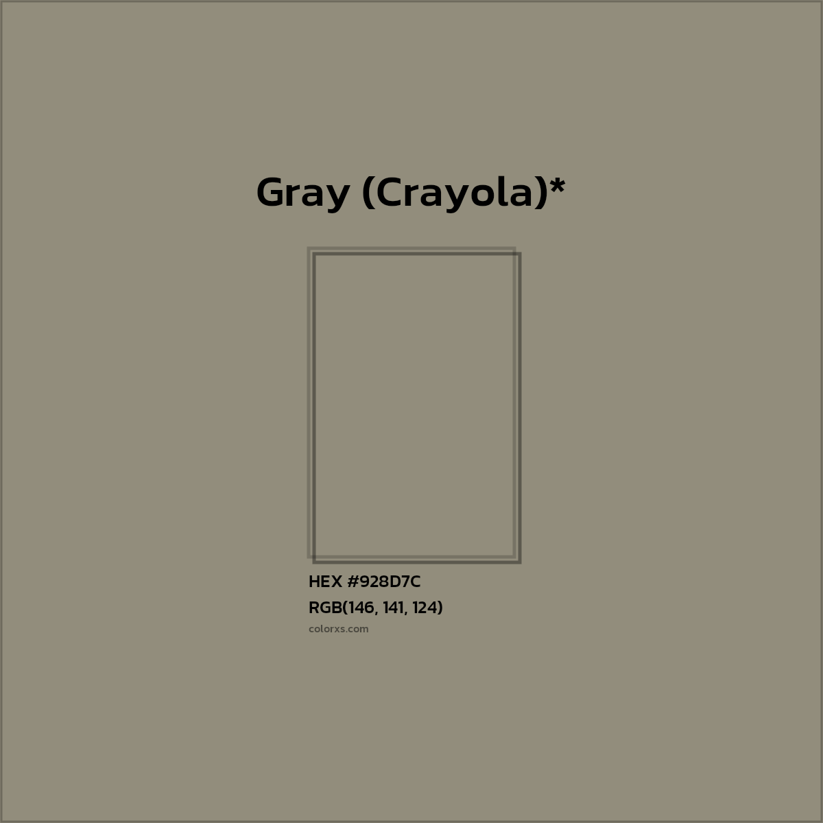 HEX #928D7C Color Name, Color Code, Palettes, Similar Paints, Images