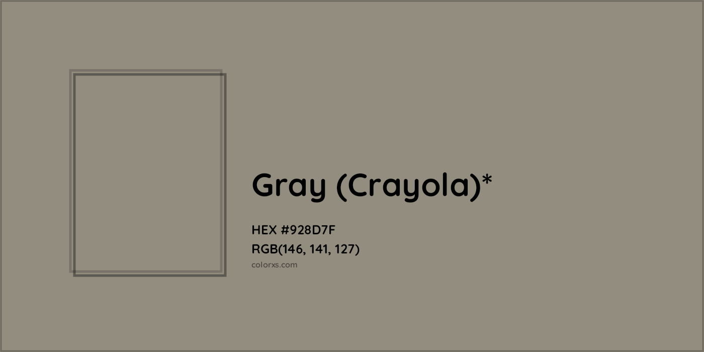 HEX #928D7F Color Name, Color Code, Palettes, Similar Paints, Images