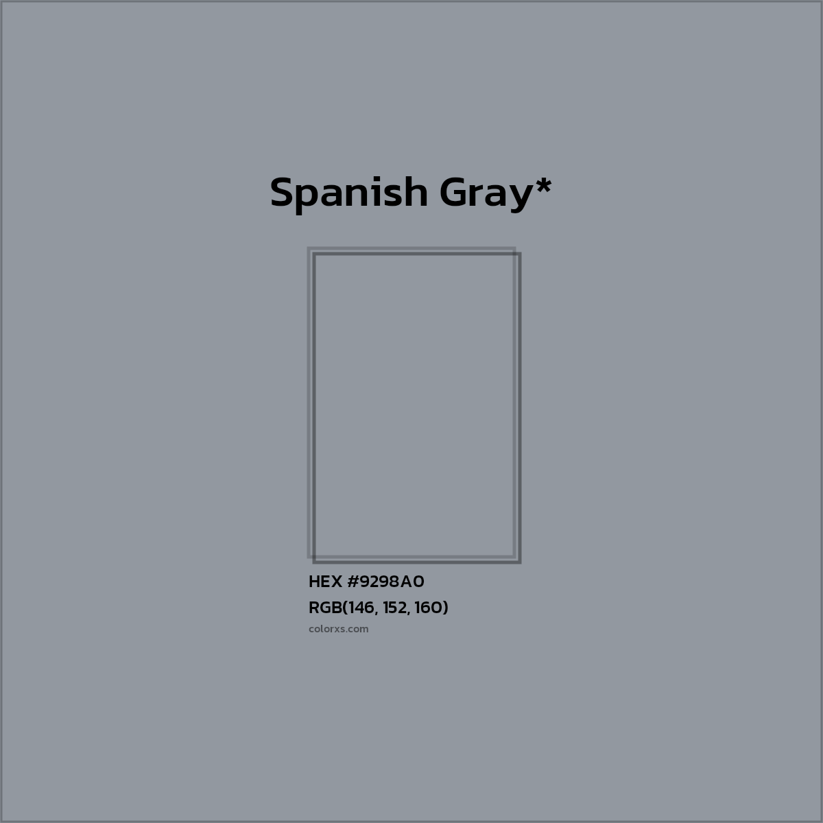 HEX #9298A0 Color Name, Color Code, Palettes, Similar Paints, Images