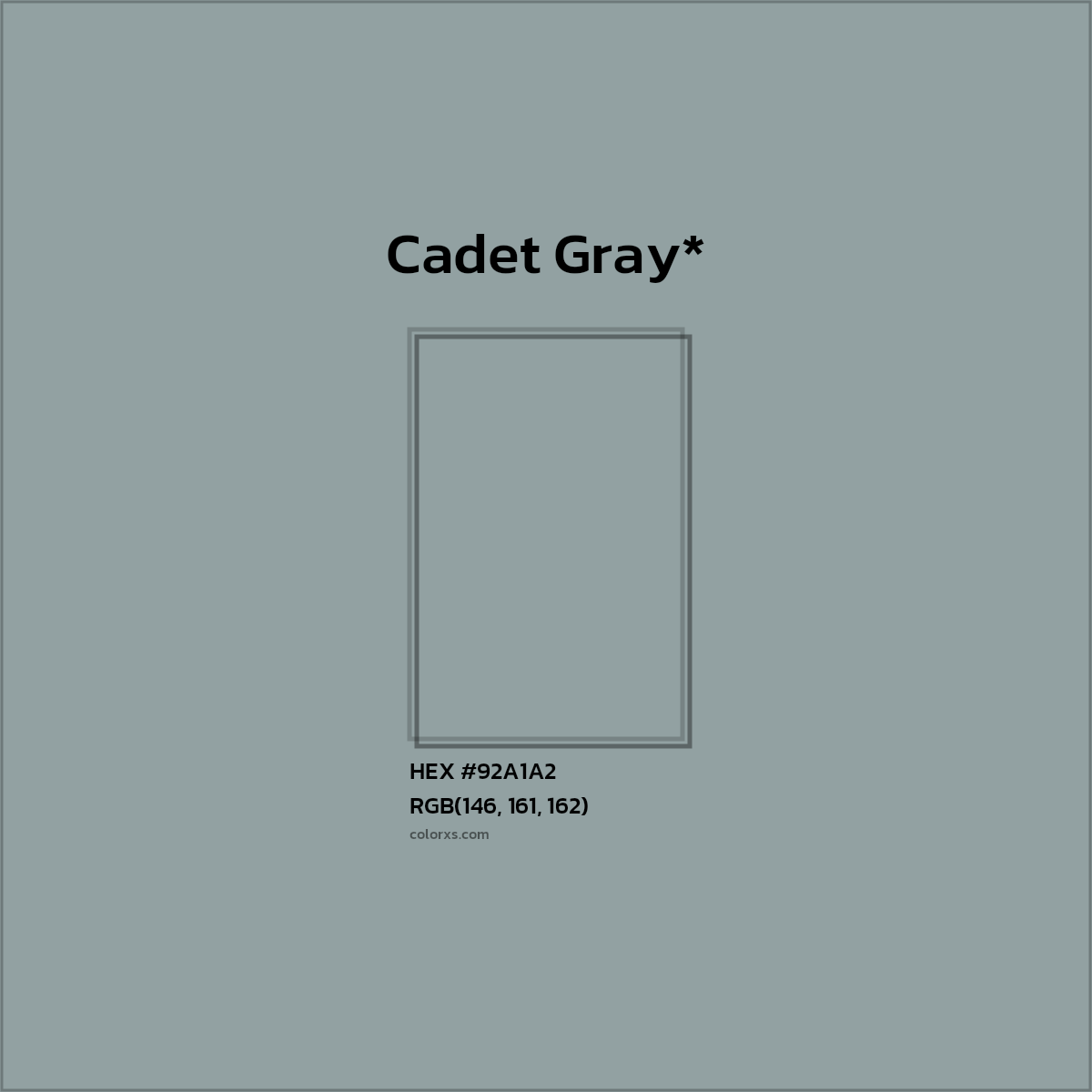 HEX #92A1A2 Color Name, Color Code, Palettes, Similar Paints, Images