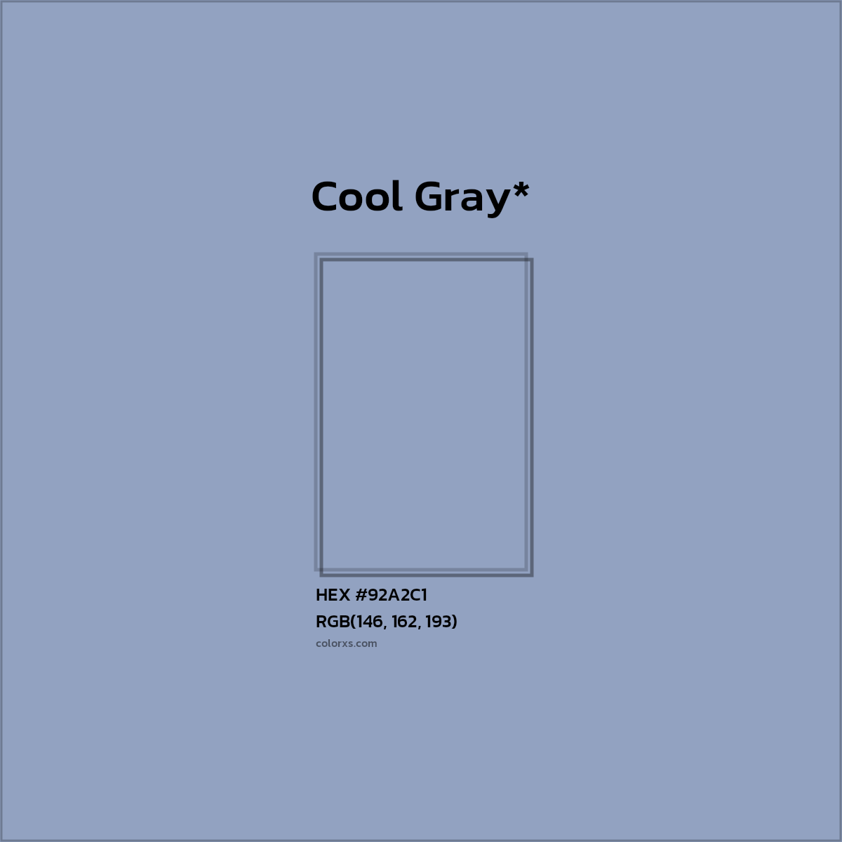 HEX #92A2C1 Color Name, Color Code, Palettes, Similar Paints, Images