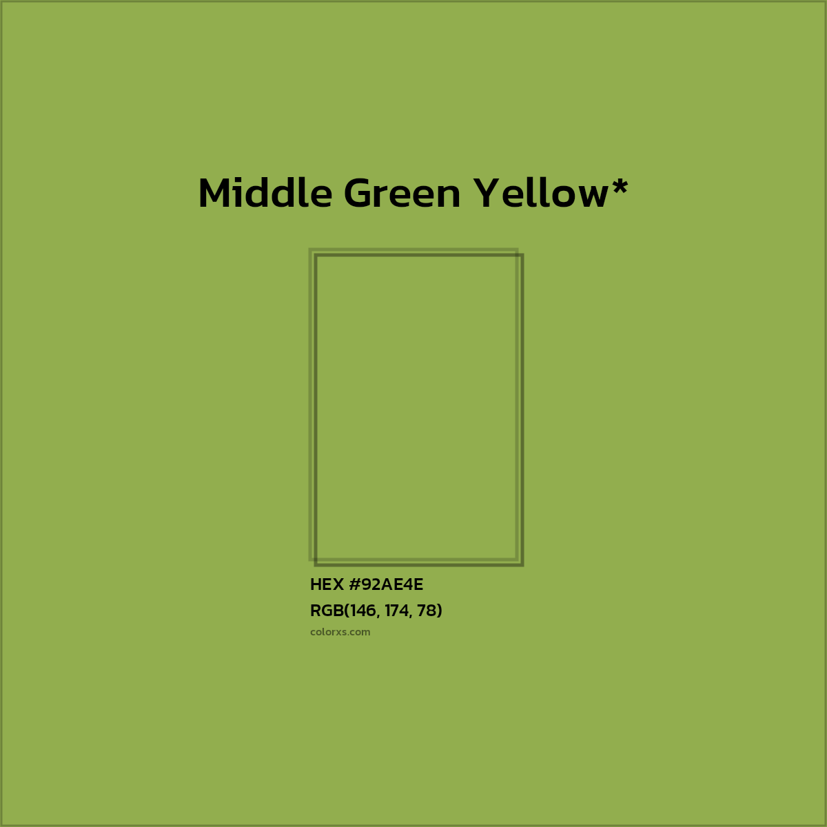 HEX #92AE4E Color Name, Color Code, Palettes, Similar Paints, Images