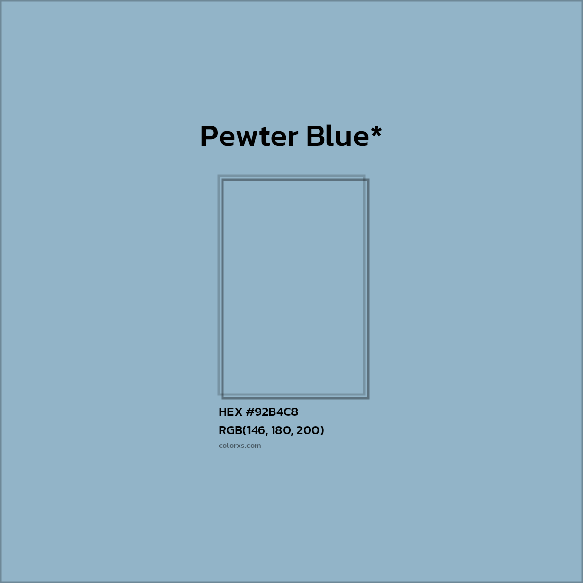 HEX #92B4C8 Color Name, Color Code, Palettes, Similar Paints, Images
