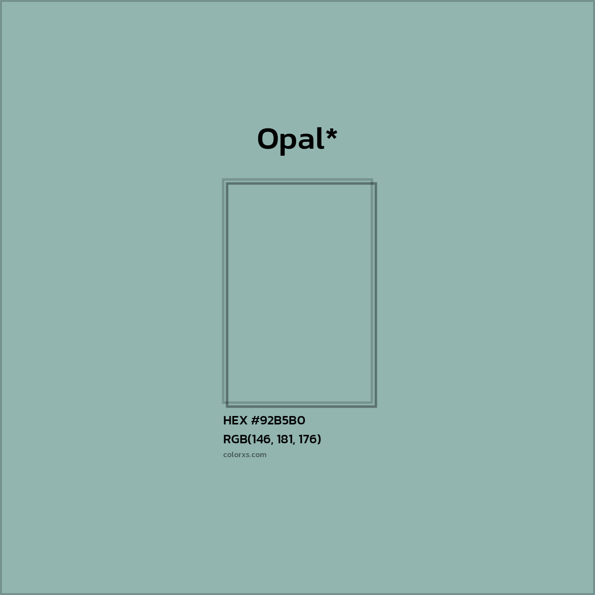 HEX #92B5B0 Color Name, Color Code, Palettes, Similar Paints, Images