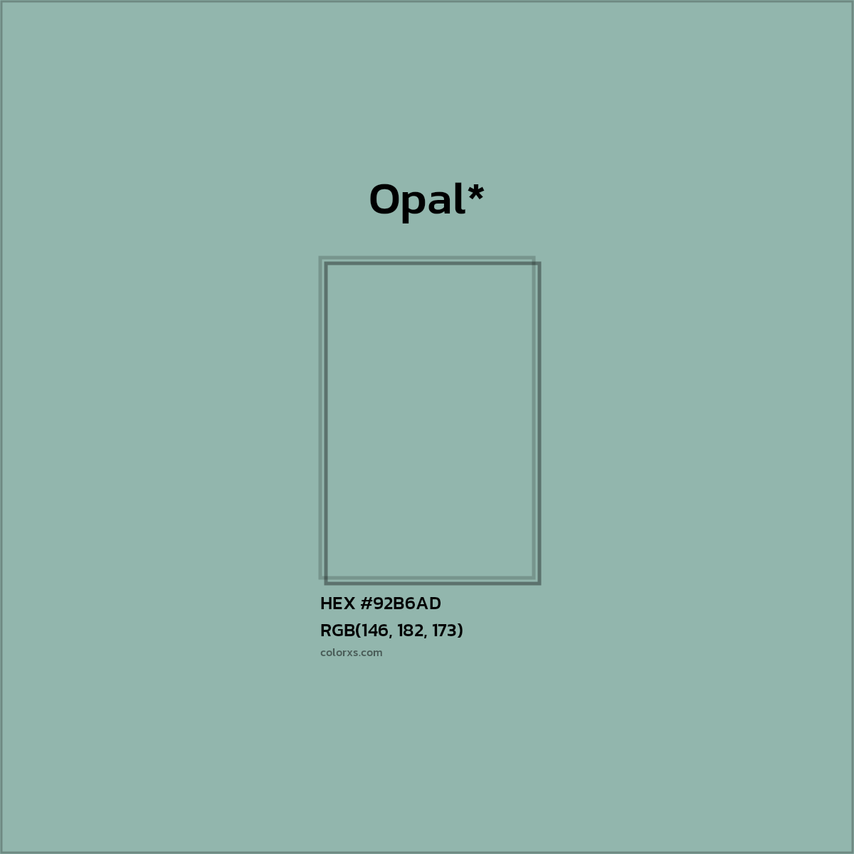 HEX #92B6AD Color Name, Color Code, Palettes, Similar Paints, Images