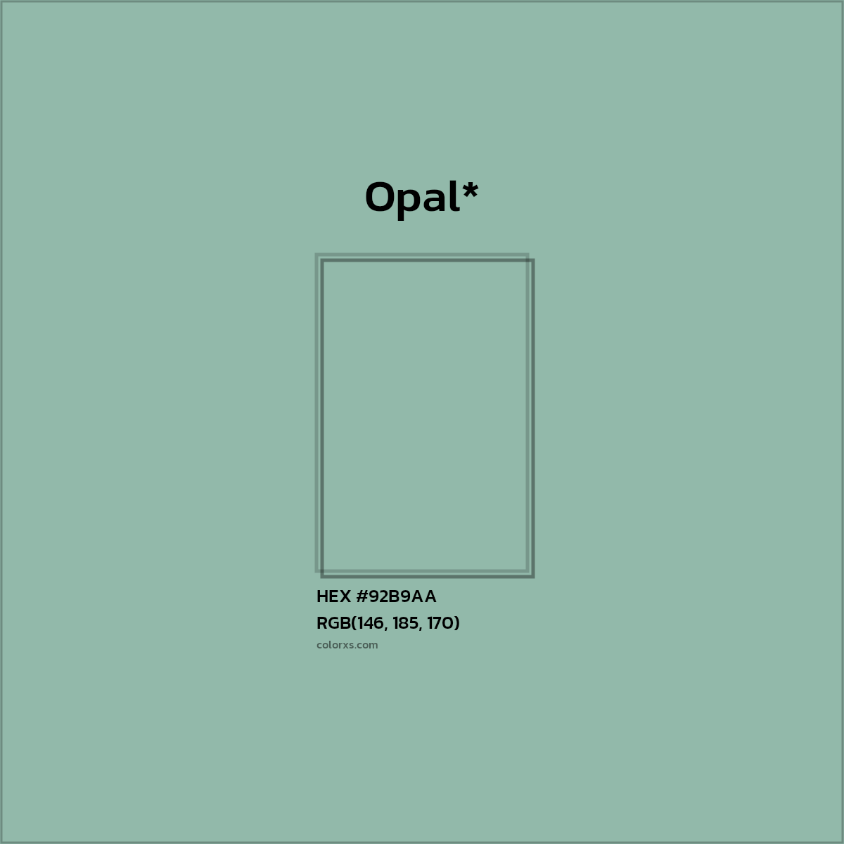 HEX #92B9AA Color Name, Color Code, Palettes, Similar Paints, Images